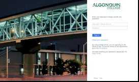 
							         Sign In - Algonquin College								  
							    