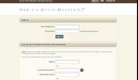 
							         Sign In - Annie's Attic Mysteries Customer Care Portal								  
							    