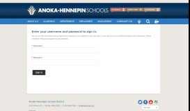 
							         Sign In - Anoka-Hennepin School District								  
							    