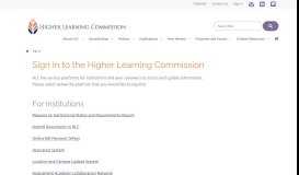 
							         Sign In | General - The Higher Learning Commission								  
							    