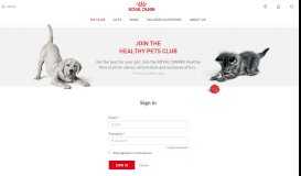 
							         Sign in - Healthy Pets Club - Royal Canin								  
							    