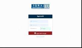 
							         Sign In | IU Learning Management System - Iqra University								  
							    