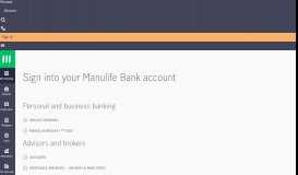 
							         Sign in | Manulife Bank								  
							    