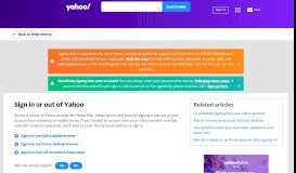 
							         Sign in or out of Yahoo | Yahoo Help - SLN3407								  
							    