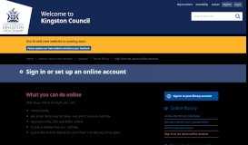 
							         Sign in or set up an online account - Kingston Council								  
							    