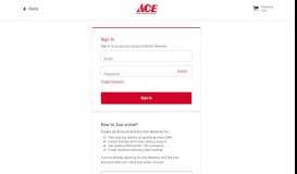 
							         Sign In / Register - Ace Hardware								  
							    