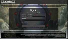 
							         Sign In - Stargate Roleplaying Game								  
							    