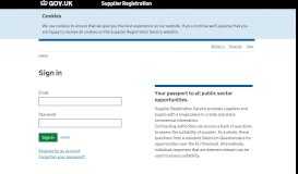 
							         Sign in - Supplier Registration Service								  
							    