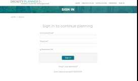 
							         Sign In - The Dignity Planner								  
							    