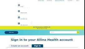 
							         Sign in to account - Allina Health								  
							    