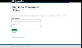 
							         Sign in to Companies House								  
							    