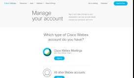 
							         Sign in to manage your Webex account								  
							    