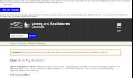 
							         Sign in to My Account - Lewes and Eastbourne Councils								  
							    