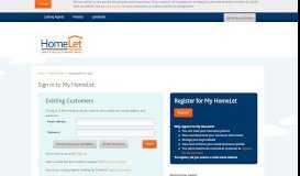 
							         Sign in to My HomeLet | HomeLet								  
							    