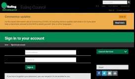 
							         Sign in to your account | Ealing Council								  
							    