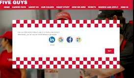 
							         Sign in to Your account - Five Guys | Careers								  
							    