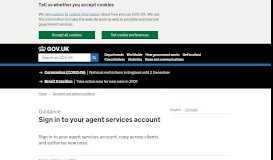 
							         Sign in to your agent services account - GOV.UK								  
							    