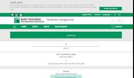 
							         Sign in to your applications - BNP Paribas Securities Services								  
							    