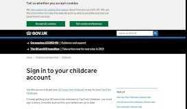 
							         Sign in to your childcare account - GOV.UK								  
							    