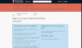
							         Sign in to your Services Portal account | Hantsweb								  
							    