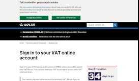 
							         Sign in to your VAT online account - GOV.UK								  
							    