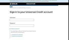
							         Sign in - Universal Credit								  
							    