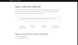 
							         Sign in with your Apple ID - Apple Support								  
							    