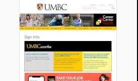 
							         Sign into - Career Center - UMBC								  
							    