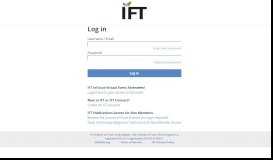 
							         Sign into IFT - IFT.org								  
							    