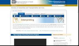 
							         Sign Language Interpreting Services Program - ORS, NIH								  
							    
