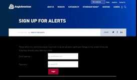 
							         Sign up for alerts | Anglo American								  
							    