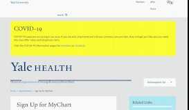 
							         Sign Up for MyChart | Yale Health								  
							    