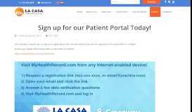 
							         Sign up for our Patient Portal Today! - La Casa Family Health Center								  
							    