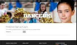
							         Sign Up & Login - Dance UK								  
							    