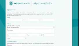 
							         Sign Up Online - MyAtriumHealth								  
							    