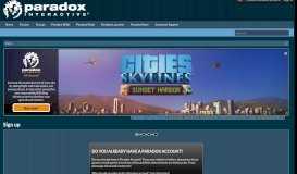 
							         Sign up | Paradox Interactive Forums								  
							    