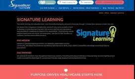 
							         Signature Learning – Signature HealthCARE								  
							    