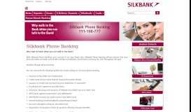 
							         Silkbank Phone Banking| Silkbank Limited - Yes We Can								  
							    