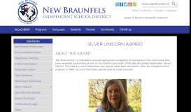 
							         Silver Unicorn web page - New Braunfels ISD								  
							    