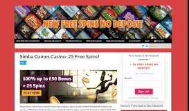 
							         Simba Games Casino: 25 Free Spins! - New Free Spins No ...								  
							    