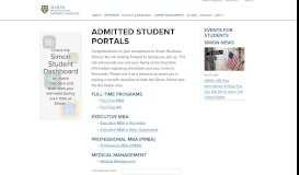 
							         Simon Business School : Admitted Student Portals								  
							    