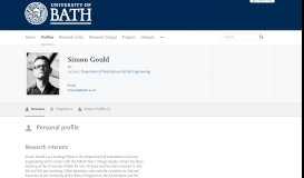 
							         Simon Gould — the University of Bath's research portal								  
							    