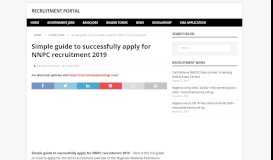 
							         Simple guide to successfully apply for NNPC ... - Recruitment Portal								  
							    
