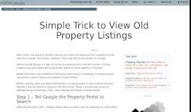 
							         Simple Trick to View Old Listings for a Property - Propcision								  
							    