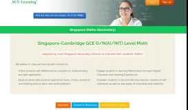
							         Singapore Maths (Secondary O Level Mathematics) - ACE-Learning								  
							    