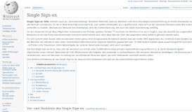 
							         Single sign-on - Wikipedia								  
							    