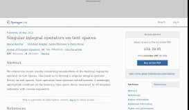 
							         Singular integral operators on tent spaces | SpringerLink								  
							    