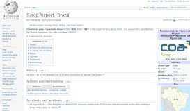 
							         Sinop Airport (Brazil) - Wikipedia								  
							    