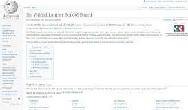 
							         Sir Wilfrid Laurier School Board - Wikipedia								  
							    