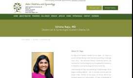 
							         Sirisha Raju, MD: Obstetrician & Gynecologist Atlanta ... - Arbor OB/GYN								  
							    